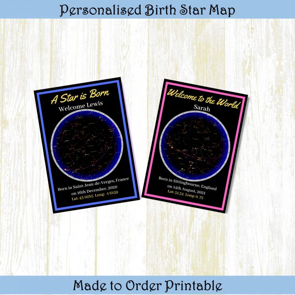 Star map birth mockup