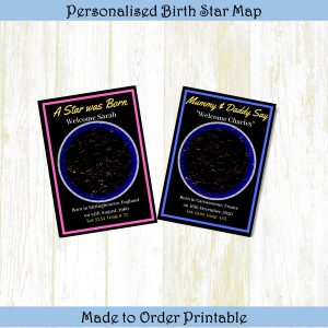 birth star map mockup