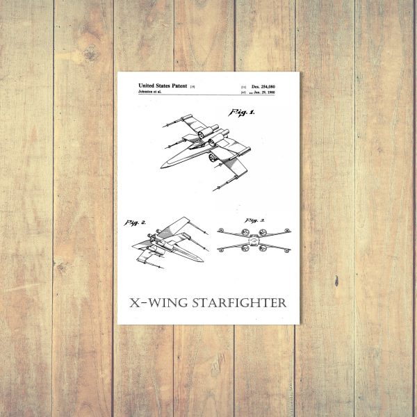 x wing fighter wood mockup