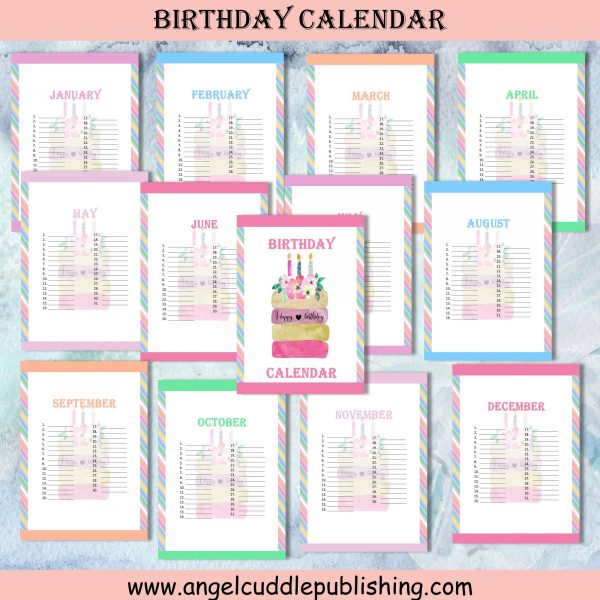 Full Birthday Calendar Mockup