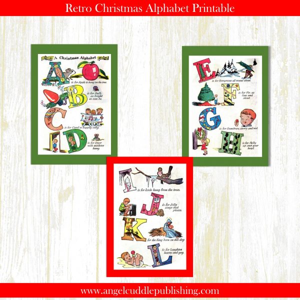 retro xmas alphabet first 3 pages