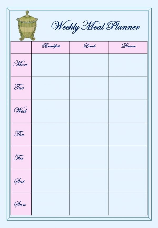 weekly meal planner