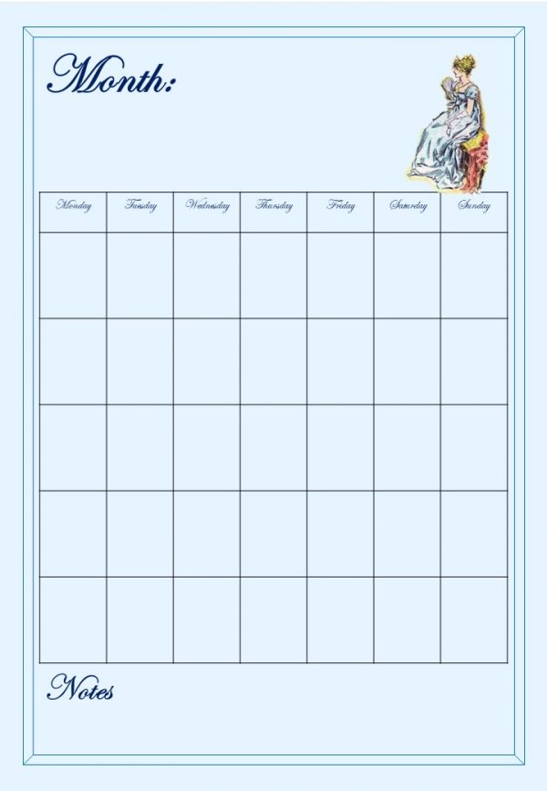 undated monthly planner