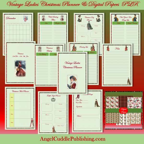 vintage ladies xmas planner